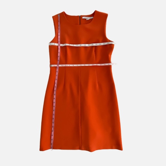 Diane Von Furstenberg Carrie Sheath Dress Size 12 Orange Sleeveless - Picture 9 of 10